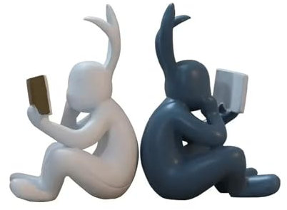 Serre-livres en forme de lapin en résine, serre-livres pour étagères, Pâques, décoration saisonnière mignonne pour la maison, le bureau, le salon