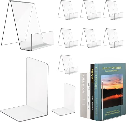 10 Stück Buchstütze Transparent Buchständer Acryl Geeignet Für Büros Schulbibliotheken Zum Ausstellen Von Fotobüchern