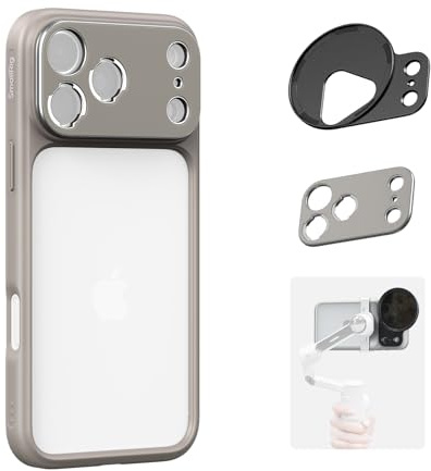 SMALLRIG FilMov Bumper Phone Case for iPhone 17 Pro, Hollow Back Design with Lens Backplate, 67mm Filter Adapter Compatible with Phone Gimbal Stabilizers, for DJI for Insta360, Gray- 5791