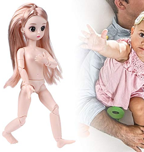 Haofy Poupée bébé BJD 30 Cm avec Articulations Flexibles, Grands Yeux, Perruque, Chaussures, Personnalisable à Faire Soi-même, Matériau ABS, 22 Pièces Mobiles, Bon pour Les Enfants (Cheveux Raides