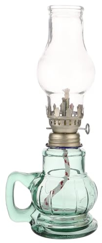 DECHOUS Lámpara de Petróleo Vintage de Vidrio Transparente Lámpara Decorativa Resistente al Viento para Salón Habitación y Uso de Emergencia Estilo Retro Elegante