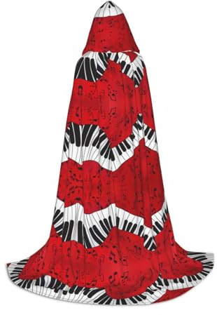 UVBDF Cape à capuche pour adolescents avec note de musique et piano de la Renaissance pour adolescents, costume de cosplay, théâtre de scène