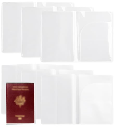 HMCEY Lot de 6 Protège-Passeports,Protection Passeport Couverture,Pochette Passeport Transparent,Housse Passeports Imperméable,Passport Cover,Passport Holder,Étuis Passeportes pour Cartes de Crédit