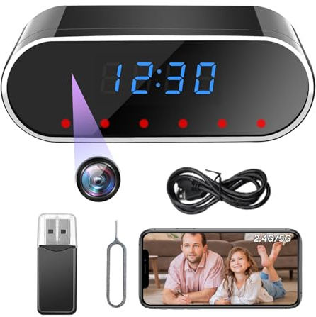 Cámara Espía Mini 2.4G/5G, Cámara Espia Oculta Camuflada HD 1080P, Micro Camara Vigilancia WiFi Interior con Visión Nocturna, Movimiento Detección, 135° Gran Angular, Spy cam Ideal para Casa/Oficina