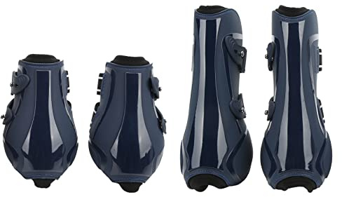 SPYMINNPOO Botas de Protección para Patas de Caballo, Protectores de Patas de Caballo de Neopreno Que Absorben los Golpes para Montar, 4 Piezas de Botas de Pata de Engrosadas para Protección contra