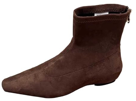 Generisch Botines planos para calcetines con punta puntiaguda sin cordones, ajuste elástico, zapatos cómodos para el día a día para mujer en invierno