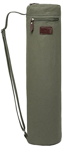 FREMOUS Yoga Mat Bag Carrier Men Women- Double Storage Pocket,Adjustable Shoulder Strap and Handle,Fits Most Mats(Army green)