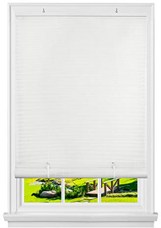 PowerSellerUSA Oval Cordless Blinds, Roll-Up Roller Shades for Windows and Doors, Light Filtering and Shades Privacy Window Treatment for Home - 30 (Width) x 72 (Length) White