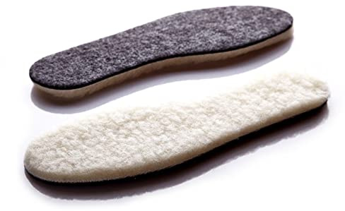 Wool Sheepskin Felt Thick & Fluffy Shoes Insoles Boots Inner Soles (Size UK 9)