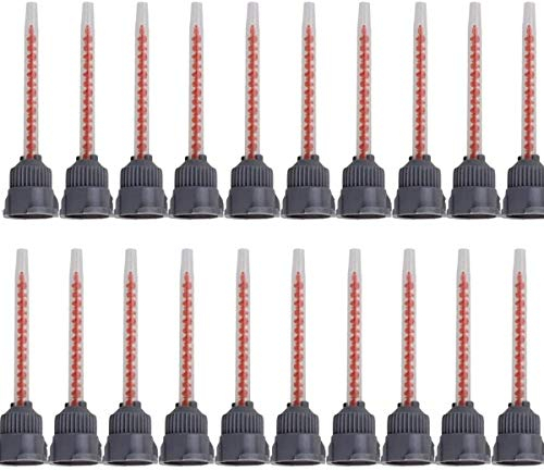 Chiloskit Epoxid-Mischdüsenspitze, Harzmischer, Klebepistolen-Düsen für Mischung, Pistolenapplikator für 50 ml AB-Kleberkartuschen-Klebepistole, 20 Stück (10:1 Applikatorverhältnisse)