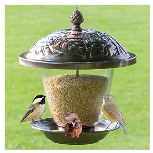 ASDQWER Vogelfuttersilo, Futterstation Vogelhaus Vogelfuttersäule Futterspender, aus Kunststoff,Transparente Futtersäule,Wildvogel-Futterstaton zum Aufhängen