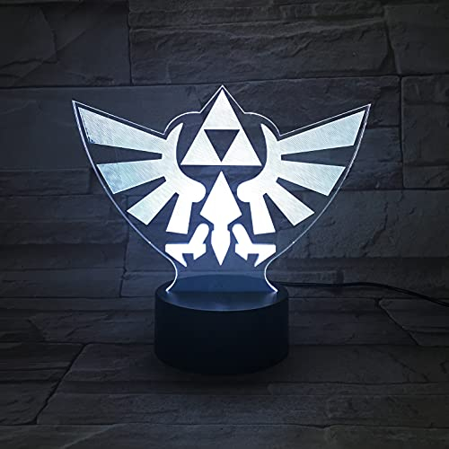 LED-Videospiellampe The Legend of Zelda Triforce, Hyrule, Logo, Farbwechsel, USB-Nachtlicht und Dekoration
