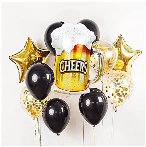 11 Pieces Beer Balloons Kit Birthday Party Balloon for Aged to Perfection Party Supplies Oktoberfest Party Decorations