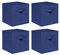 NICEME Foldable Cube Storage Unit Boxes, Non-Woven Fabric Storage Boxes Set, Clothes Drawers for Shelves, 26.5x26.5x28 cm (Navy, Set of 4)