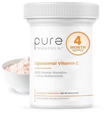 Pure Therapro Rx Liposomal Vitamin C Powder, Patented PureWay Vegan Vitamin C Supplement, Supports Healthy Aging, Immune Function & Collagen Formation, Non-GMO, Made in The USA (66g,120 Servings)