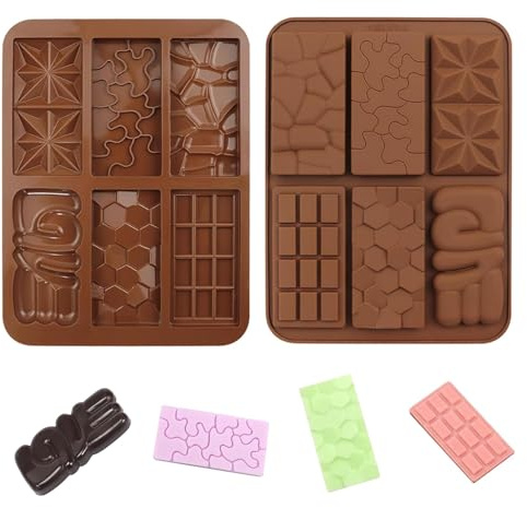 PacuM 2 Pezzi Stampi per Cioccolatin Silicone Profondo Stampi Cioccolatini Silicone Antiaderente per Caramelli Ganache Praline Cioccolati– Ideale Preparare Deliziosi Snack a Casa