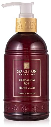 SPA CEYLON Cardamom Rose Hand Wash | Hydrating Liquid Hand Soap | Liquid Hand Wash | Relaxing, Vegan and Cruelty-Free | Fragrant Pump Soap for All Skin Types | 250ml