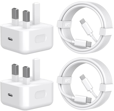 iPhone 17 15 16 Fast Charger,USB C Fast Charger Plug,[MFi Certified]6FT Type C to C Cable and 20W PD Fast Wall Charging Adapter for iPhone 17/17 Air/17 Pro Max/16/16 Pro Max/15/15 Pro Max/15Pro(2Pack)