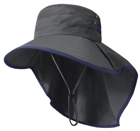 TAGVO Sombrero de Pesca para Hombre Mujer, Sombreros para el Sol Transpirable ala Ancha con Protección UV, Sombrero Pescador Plegable para Safari Excursionismo