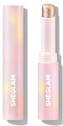SHEGLAM Barra de sombras de ojos de gel de cristal, delineador de ojos, iluminador, lápiz de cera con pincel, fácil de difuminar de larga duración y brillante sombra de ojos, champán Gleam