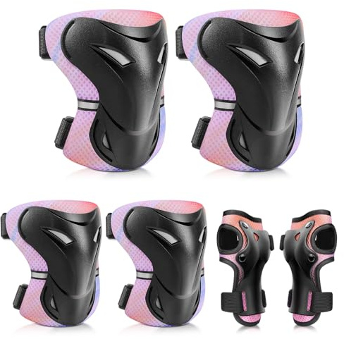 YooxArmor Justerbara knä- och armbågsskydd för barn med handledsskydd för åldrarna 3-8 år – skyddsutrustning för skateboard, cykling, rullskridskoåkning, skoter, BMX, inline-skridskoåkning