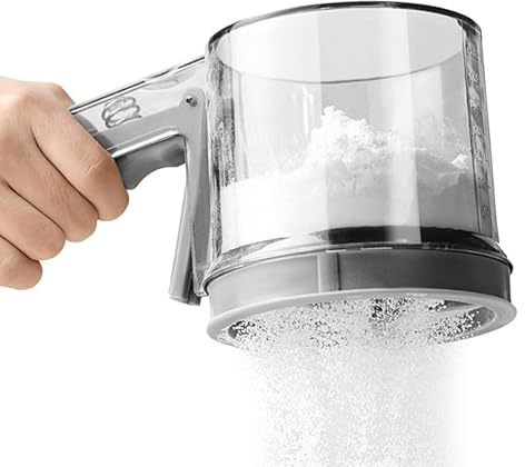 Renchey Tamizador de Harina | Tamiz Manual con Manivela - Espolvoreador Semi Automático Acero Inoxidable para Utensilios Cocina Restaurante Hogar Pasteles Azúcar