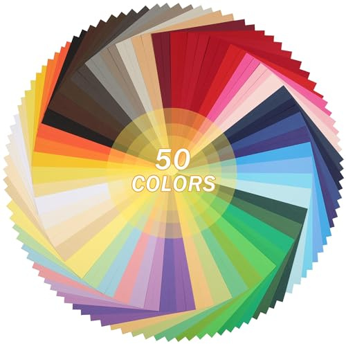 50 Couleurs Carton Coloré A4 – 100 Feuilles de Carton 180 g/m²/65 lb 21 x 29,7 cm Pour la Fabrication de Cartes, Bricolages DIY, Scrapbooking, Décoration de Noël UAP29MX100