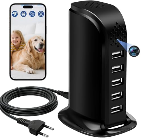 Yadayuki Telecamera Spia,Mini Telecamera Spia Nascosta con 5 Porta USB