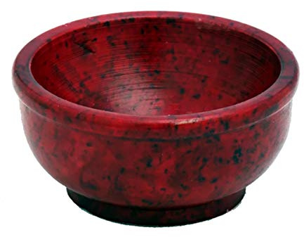 NKlaus rökskål röd rökkanna dekoration 6,5 cm diameter tvålsten skål 7513