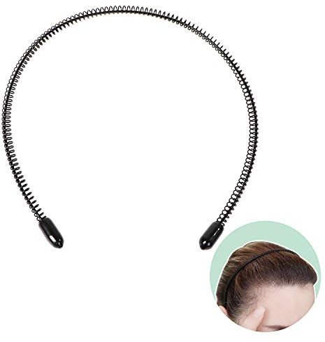 Bandeau de Dos Lissé pour Hommes, Sports de Plein Air Bande de Cheveux en Queue de Cochon/Pas de Peinture Décollée Pince à Boucle Métallique pour Cheveux Longs, Tresse et Autres Styles de Cheveux