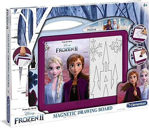 Clementoni 15290 Zaubertafel Disney Frozen 2, magnetische Maltafel zum Zeichnen und Malen, lösch- & wiederverwendbar, mit 3 Schablonen, Kreativspielzeug für Kinder ab 4 Jahren