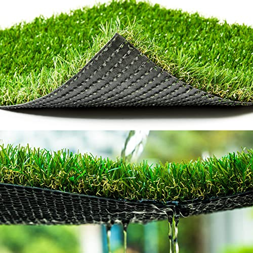FREADEM Artificial Grass Synthetic Thick Fake Grass Rug 4 FT x 6 FT, Dog Artificial Turf Grass Mat with Drainage, for Outdoor Lawn, Garden, Patio, Landscape, Balcony, Pet Mat, 1.38 Pile Height