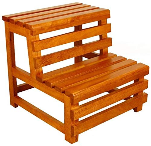FALIYORS Portable Step Stool Step Stool Rubber Step Stool Wooden Bathtub Stool 2-Layer Staircase Step Ladder Bathroom Step Stool with Mat