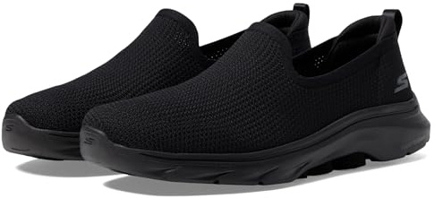 Skechers Baskets de Marche décontractées Go Walk 7 Ivy pour Femme, Bordure en Textile Noir., 37 EU