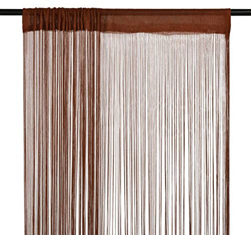 INLIFE 132410 - Cortinas de hilo (2 unidades, 100 x 250 cm, 0,5 kg), color marrón