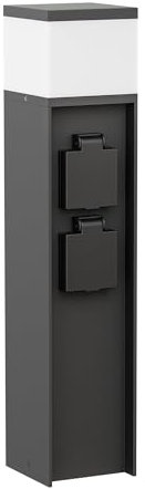 ledscom.de Luce da sentiero/bitta PODEL per esterni, IP44, 39 cm, nero, 1x G9 max. 10W, 2 prese