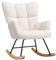 DARDVORLAG Schaukelstuhl – Moderner Relaxsessel aus Holz mit Lammfolle Stoff Ergonomischer Wippsessel für Wohnzimmer & Leseecke, Komfortabel & Pflegeleicht (Beige, 98.5CM X 71CM X 91CM)