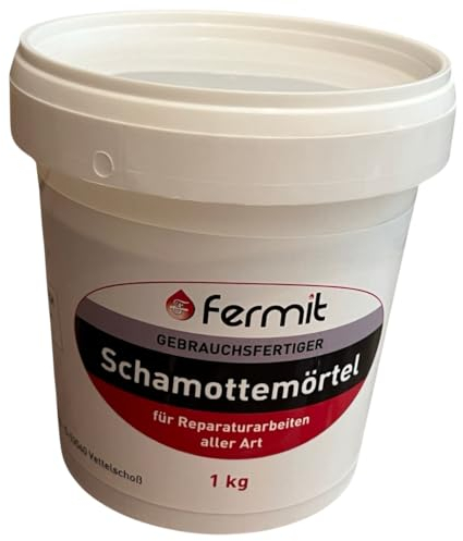 Schamottemörtel 1kg - gebrauchsfertiger keramisch feuerfester Mörtel - Feuerfest bis 1600°C