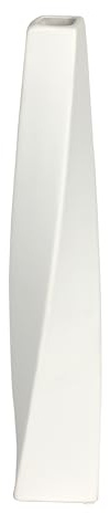 White Ceramic Vase 13.5 Modern Minimalist with Rotating Geometric Design, Slim Dried Flower Centerpiece for Home Office, Living Room, Dining Room, Entryway Decoration