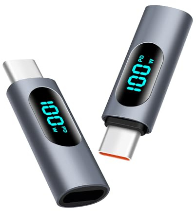 leizhan 100 W Lightning hona till USB-C hane-adapter (2-pack), USB C Lightning-adapter, dataöverföringsadapter för smartphone, dator, inte för audio/OTG - mörkblå