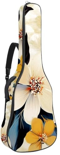 Gepolsterte Gitarrentasche mit abstraktem Blumenmuster, schützende Akustikgitarre, Gigbag für E-Bass, Konzertgitarre, Mehrfarbig 03, 42.9x16.9x4.7 in, Lässiger Tagesrucksack
