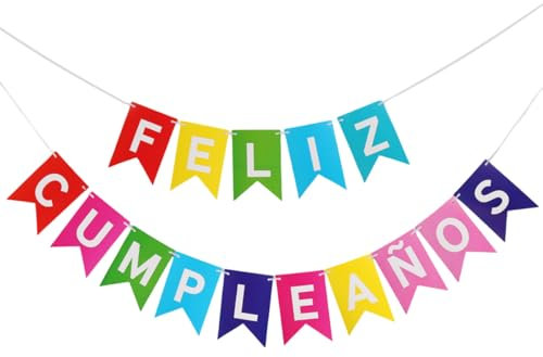 Guirnalda Cumpleaños, Feliz Cumpleaños Decoracion de Colores, Guirnalda Papel Feliz Cumpleaños Español, Happy Birthday Decoracion Colgante para Decoración Fiesta Hogar