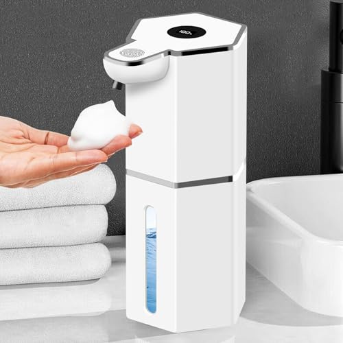 Dispenser di sapone automatico da 360 ml, distributore automatico di sapone in schiuma con sensore a infrarossi, 4 livelli regolabili, IPX5, impermeabile, distributore di sapone elettrico per cucina