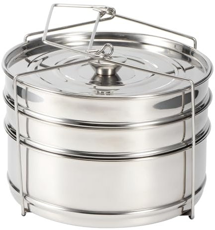 Stainless Steel 3 Tier Stackable Insert Pans Instant Pots Food Steamer Pressure Cooker Baking Cookware Accessories
