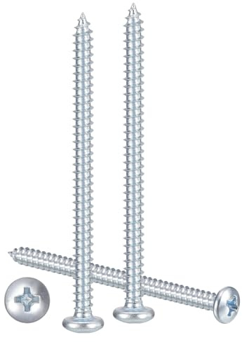 METALLIXITY Phillips Pan Head Self Tapping Screws(#6x2) 60Pcs, Carbon Steel Self Drilling Screw for Metal Wood Plastic, for Cabinet Wall Shutter Plate Rock Furniture, Silver