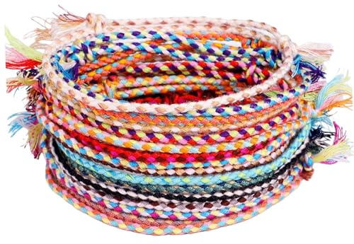 30 pulseras tejidas coloridas de la amistad, pulsera de cuerda trenzada hecha a mano, pulseras ajustables para surfistas para mujeres y hombres, regalo perfecto de amistad para fiestas de cumpleaños y