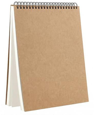 A4 Sketch Book Hardback Cover Spiral Bound, 160gsm Thick Paper 60 Pages, Twin Wire Sketch Pad for Drawing Sketching Art for Kids Students and Artists