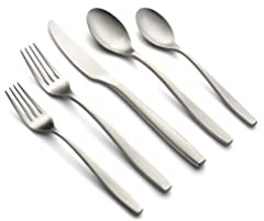 Cambridge Silversmiths Averie Satin 20 Piece Flatware Set, Service for 4, silver
