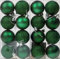 BWG Set Of 16 Emerald Green Christmas Tree Baubles Decorations