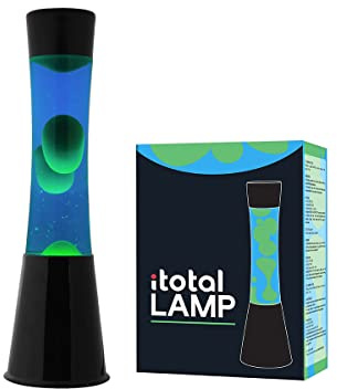 I-TOTAL - Lámpara Lava 40 cm base negra, líquido morado/cera amarilla, XL1790